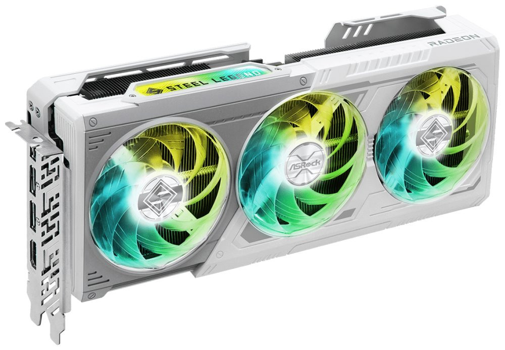 ASROCK AMD Radeon RX 9070 Steel Legend 16GB OC / 16GB GDDR6 / PCI-E / HDMI / 3x DP / Bílá, 90-GA5EZZ-00UANF