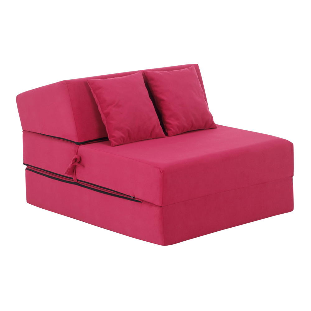 Kondela Skládací matrace/křeslo, 2v1, růžová magenta, PELOS