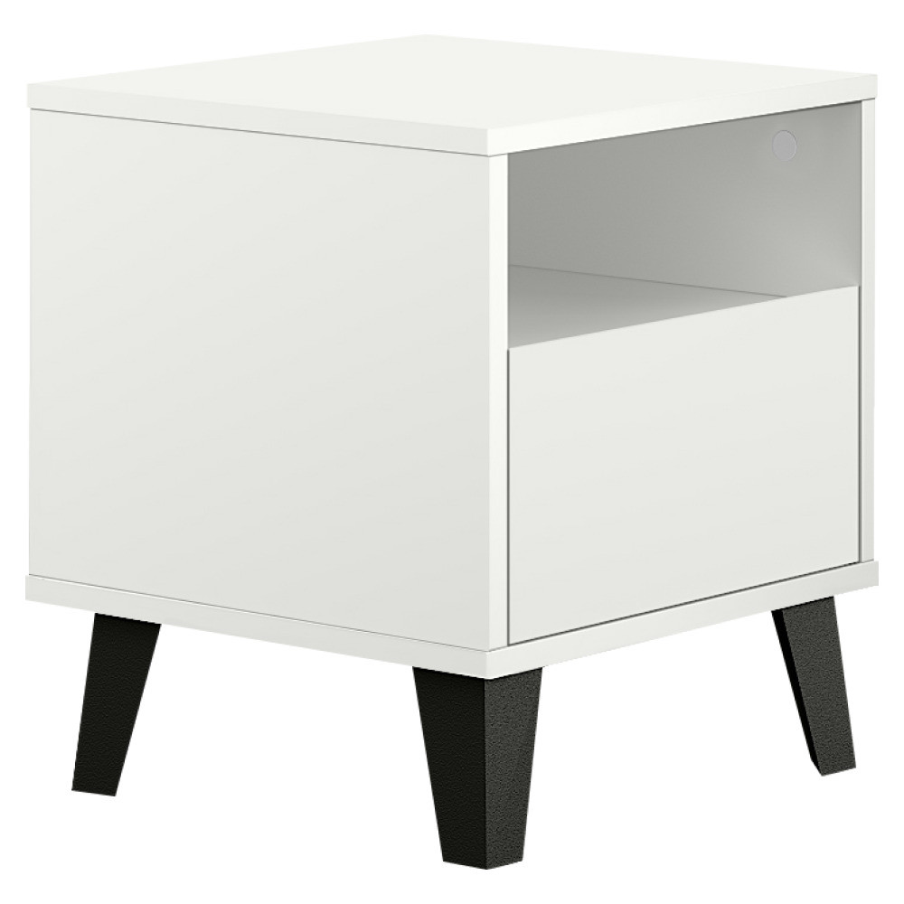 Kondela Noční stolek, bílá, BOGAN 1S