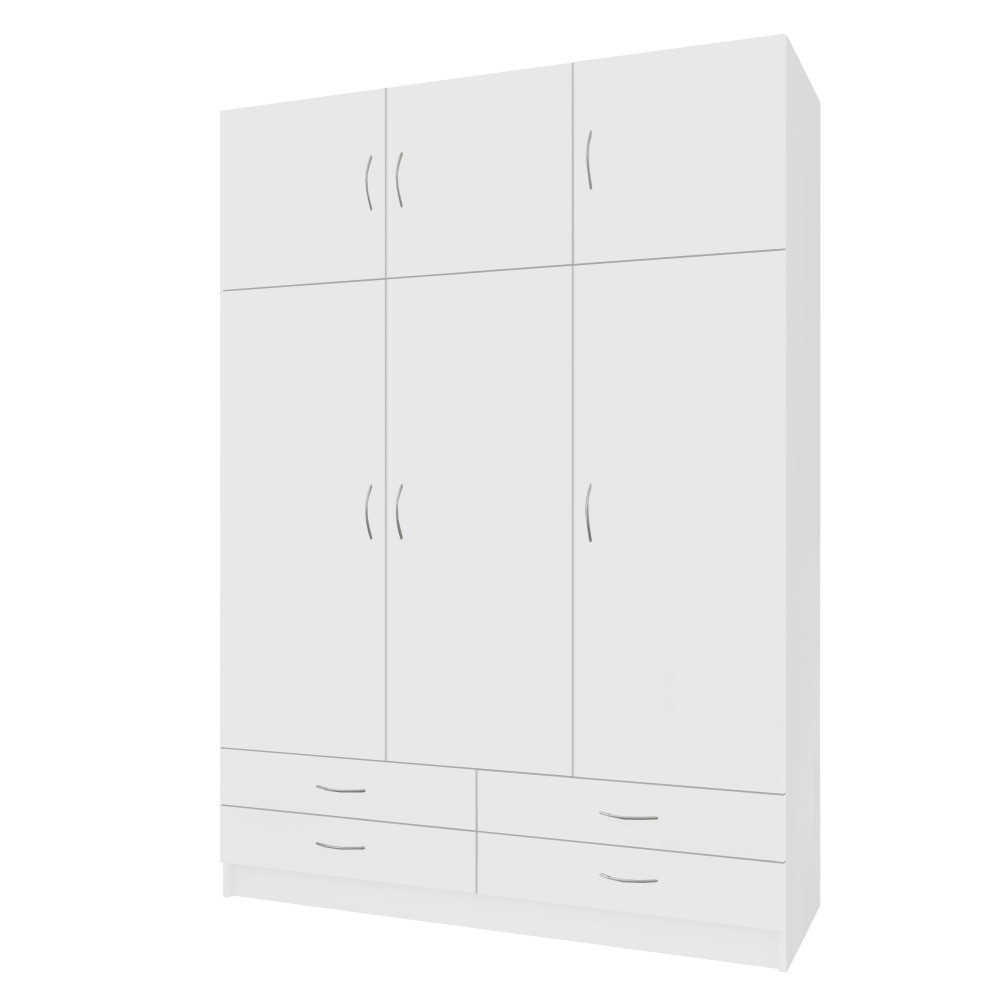 Kondela Šatní skříň, třídveřová, bílá, GERI NEW