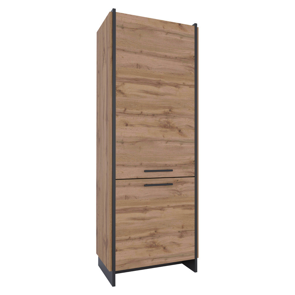 Kondela Regál, dub wotan/černá, AMONI 2D