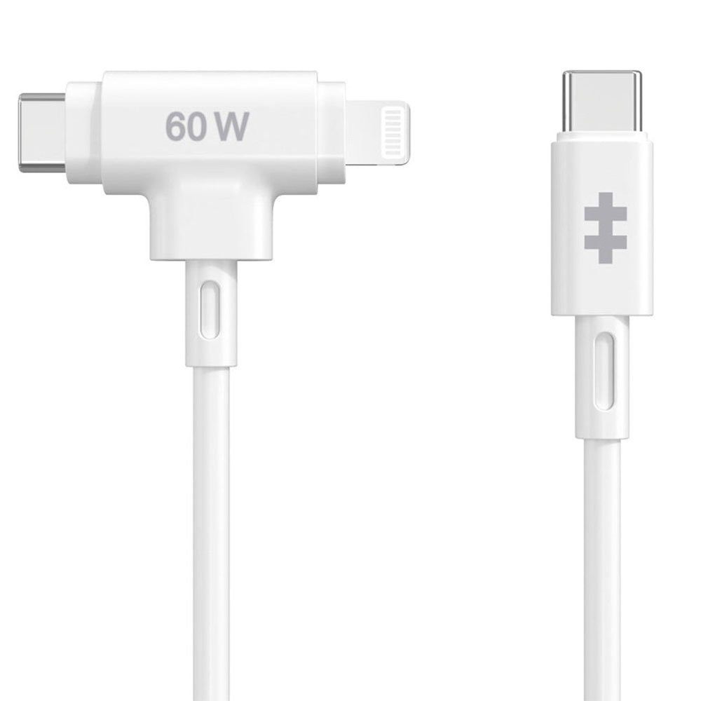 Hyper Cable HyperJuice USB-C/Lightning Hybridní silikonový kabel 1,5 m - bílý