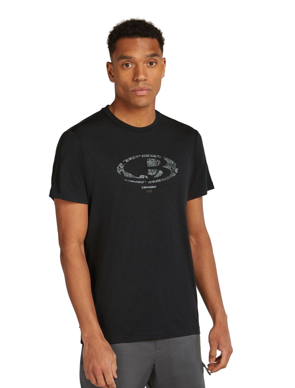ICEBREAKER Mens M 150 Tech Lite SS Tee 30 Anniversary, Black velikost: L