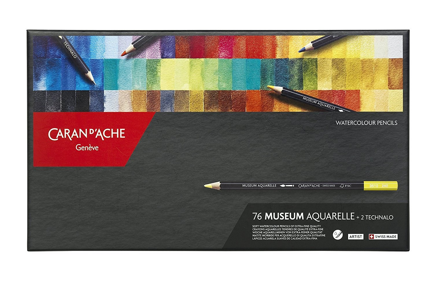 Caran d'Ache Caran d'Ache, 3510.376, Museum Aquarelle Pencils, umělecké akvarelové pastelky, 76 + 2 ks