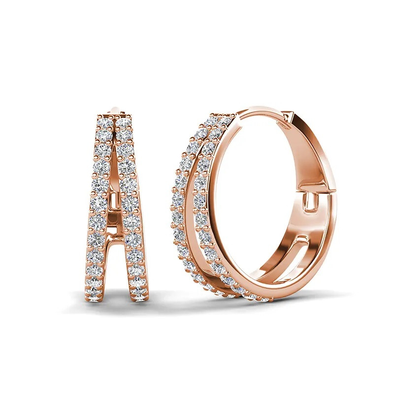 Royal Fashion stříbrné pozlacenné náušnice Swarovski DE0770-RG