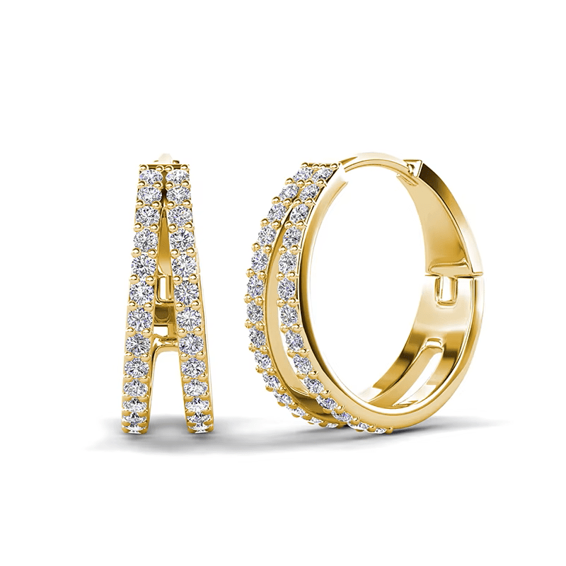 Royal Fashion stříbrné zlacené náušnice Swarovski DE0770-YG