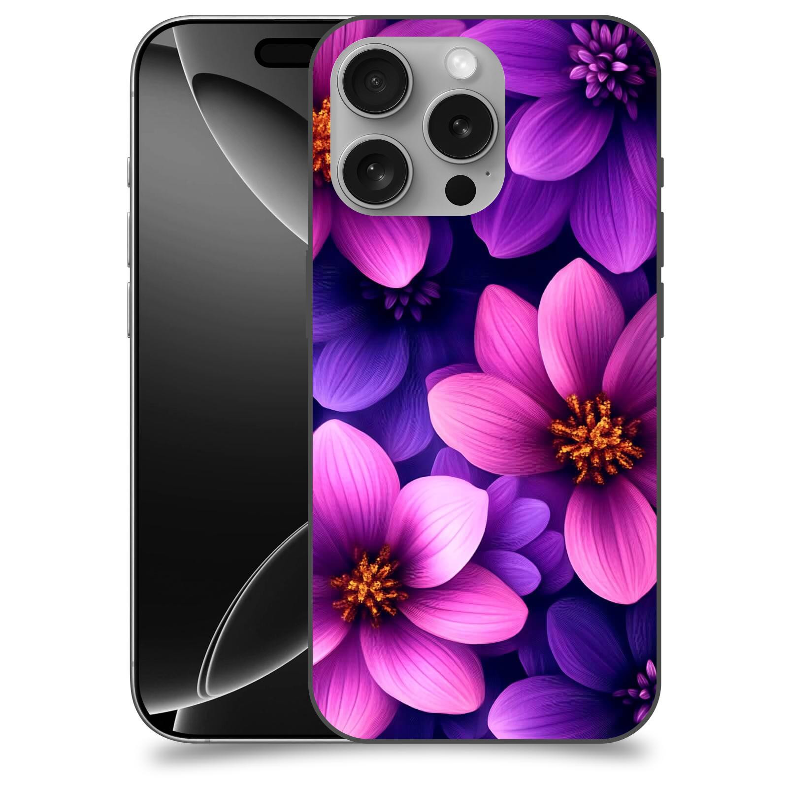 ACOVER kryt na mobil Apple iPhone 16 - Fialové květiny