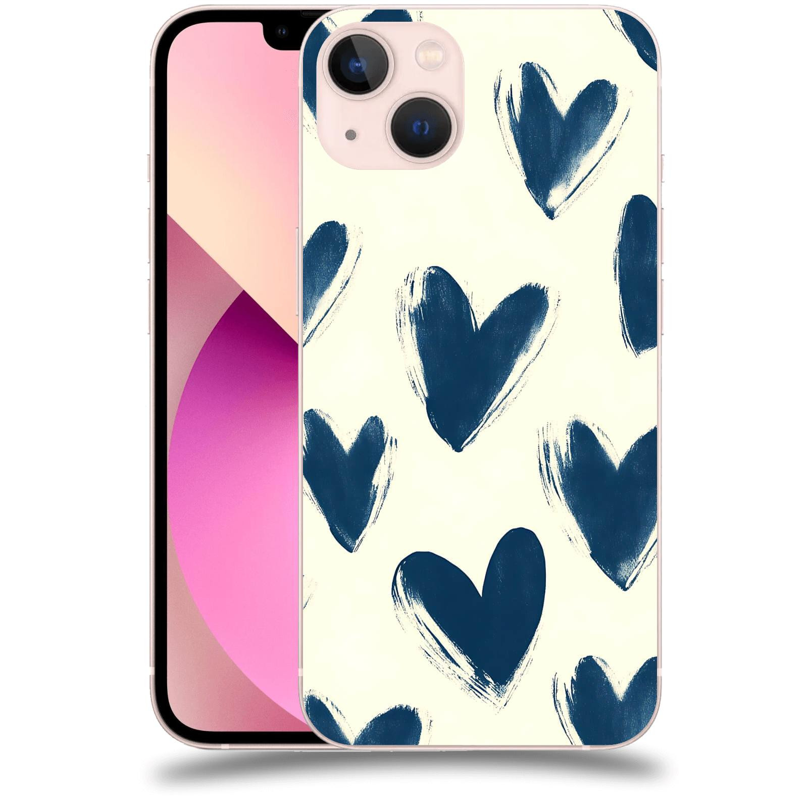 ACOVER Kryt na mobil Apple iPhone 13 - Blue hearts