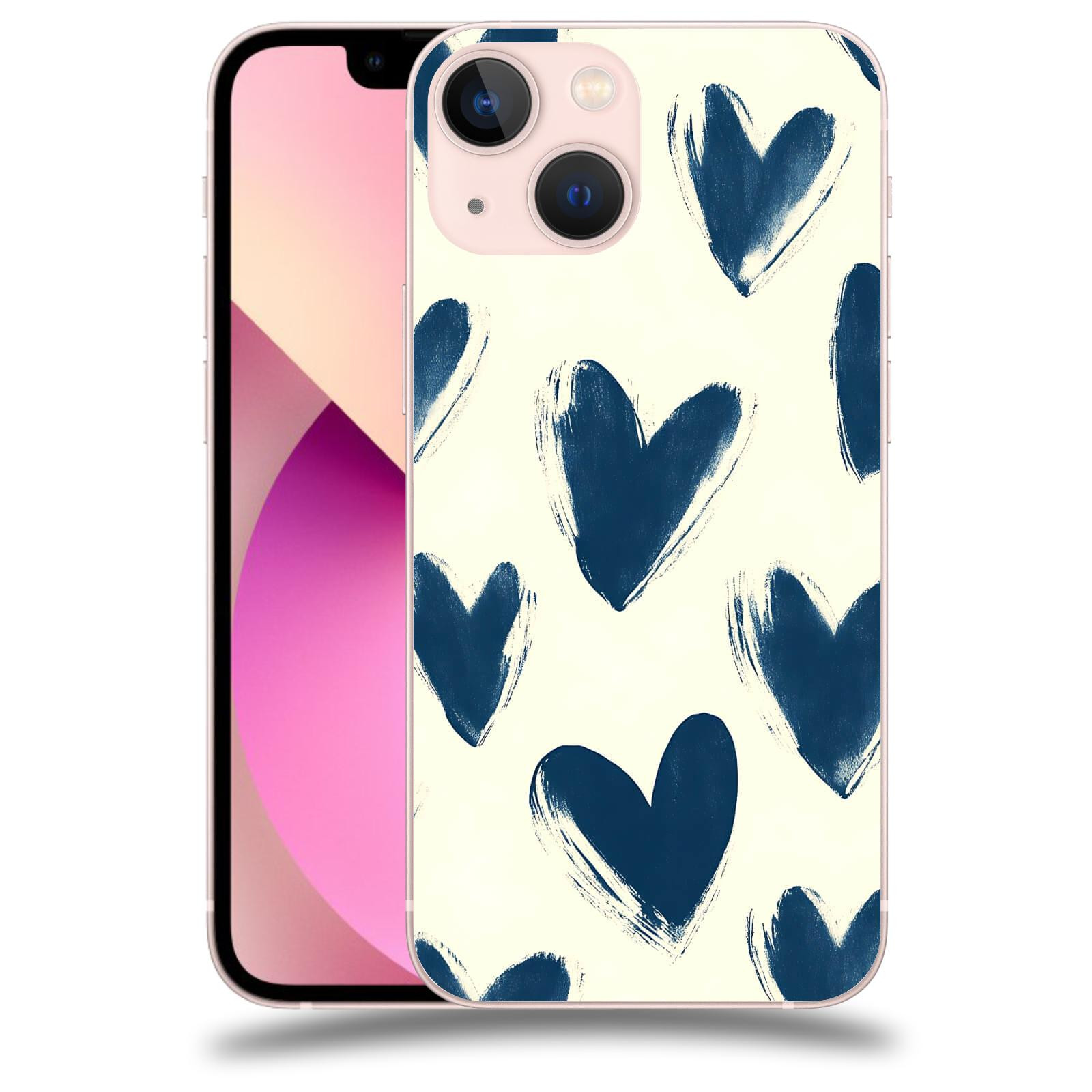 ACOVER Kryt na mobil Apple iPhone 13 mini - Blue hearts