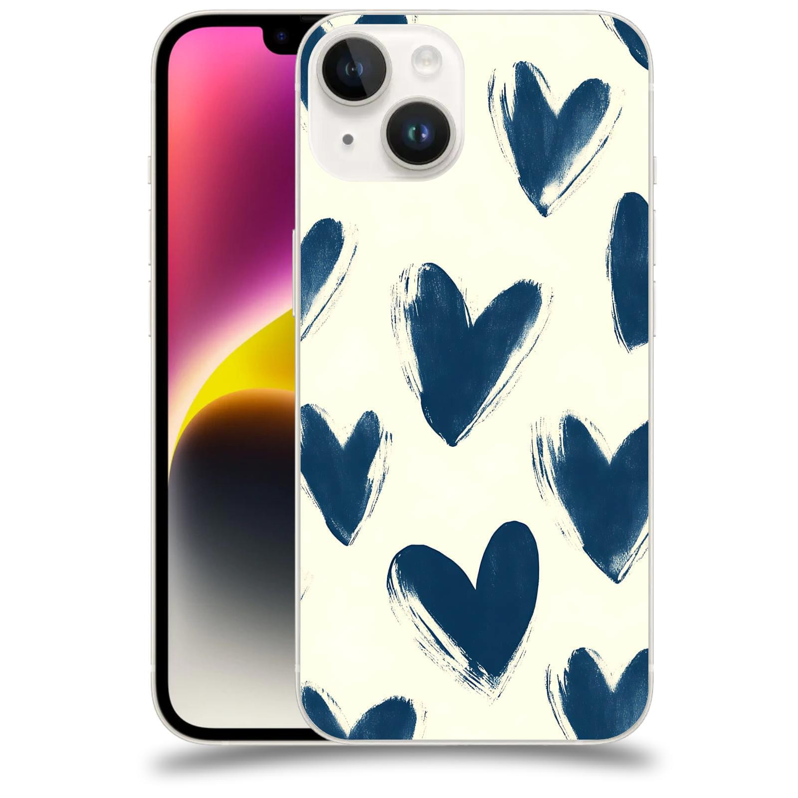 ACOVER Kryt na mobil Apple iPhone 14 - Blue hearts