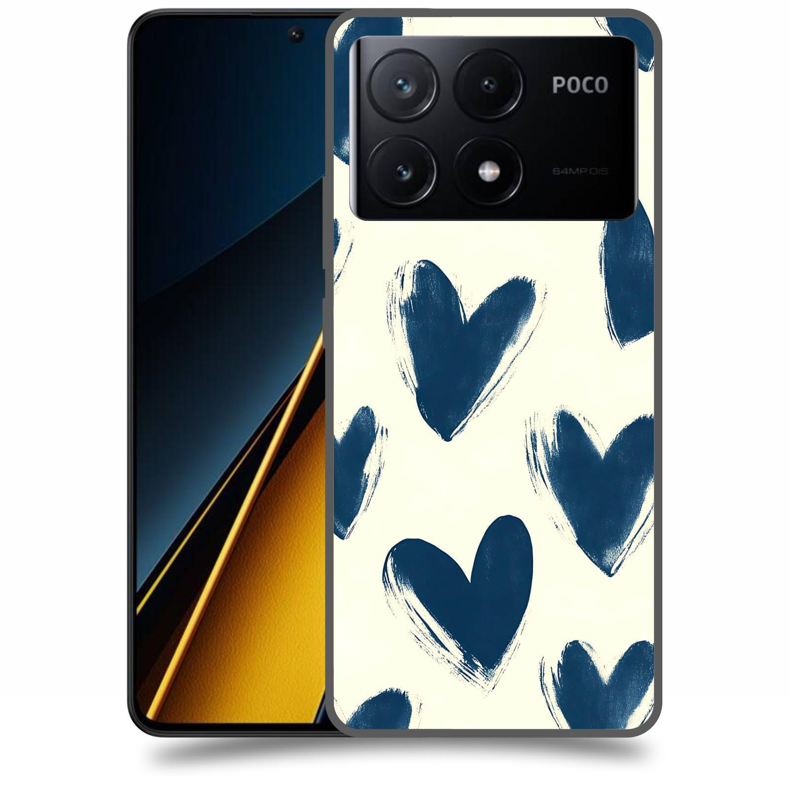 ACOVER Kryt na mobil Poco X6 Pro 5G - Blue hearts