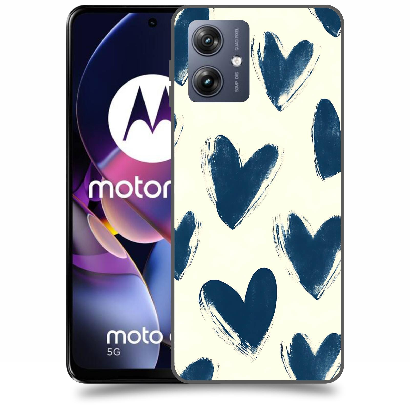 ACOVER Kryt na mobil Motorola Moto G54 5G - Blue hearts