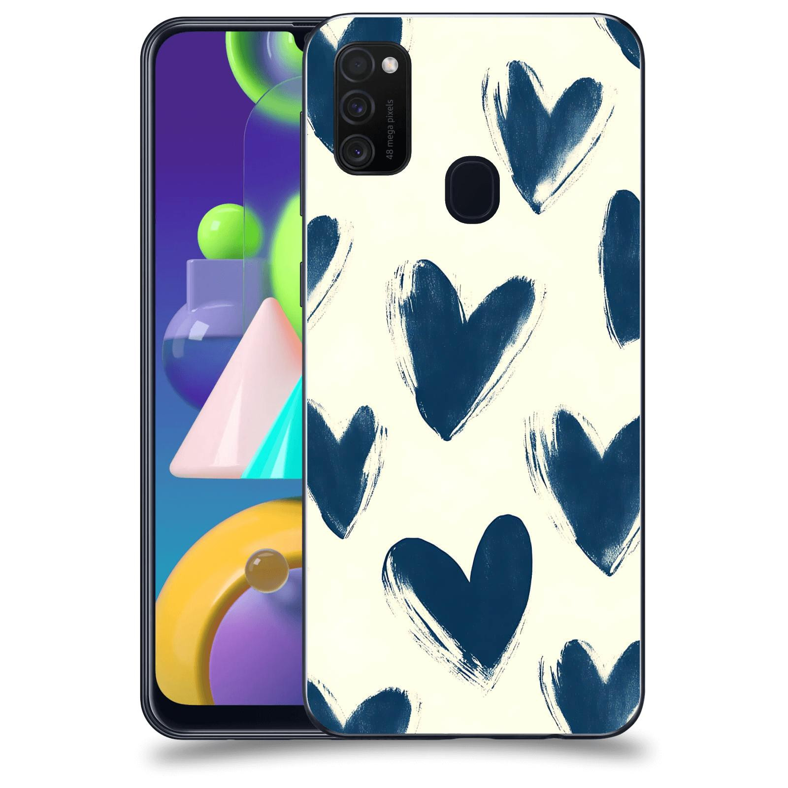 ACOVER Kryt na mobil Samsung Galaxy M21 M215F - Blue hearts