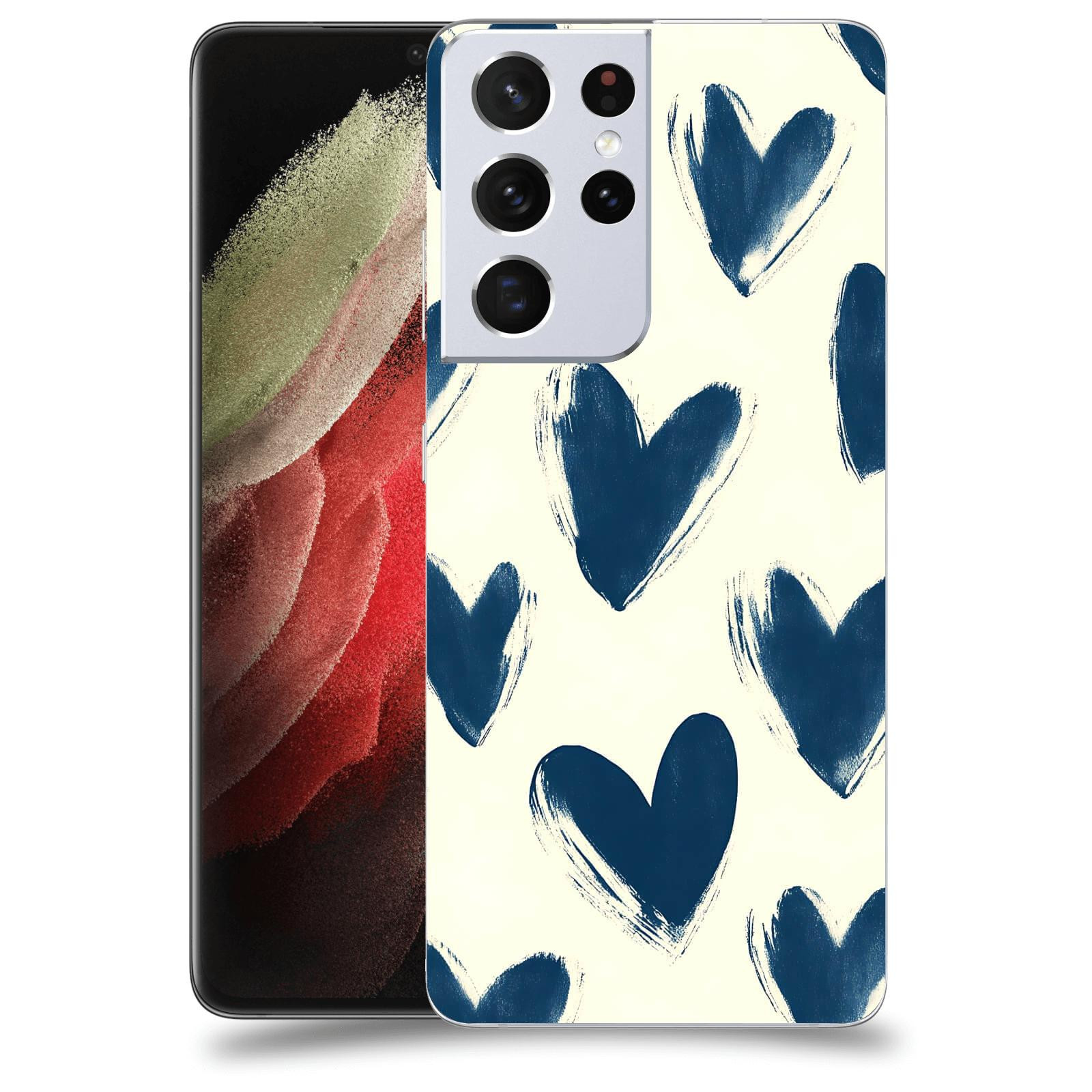ACOVER Kryt na mobil Samsung Galaxy S21 Ultra 5G G998B - Blue hearts