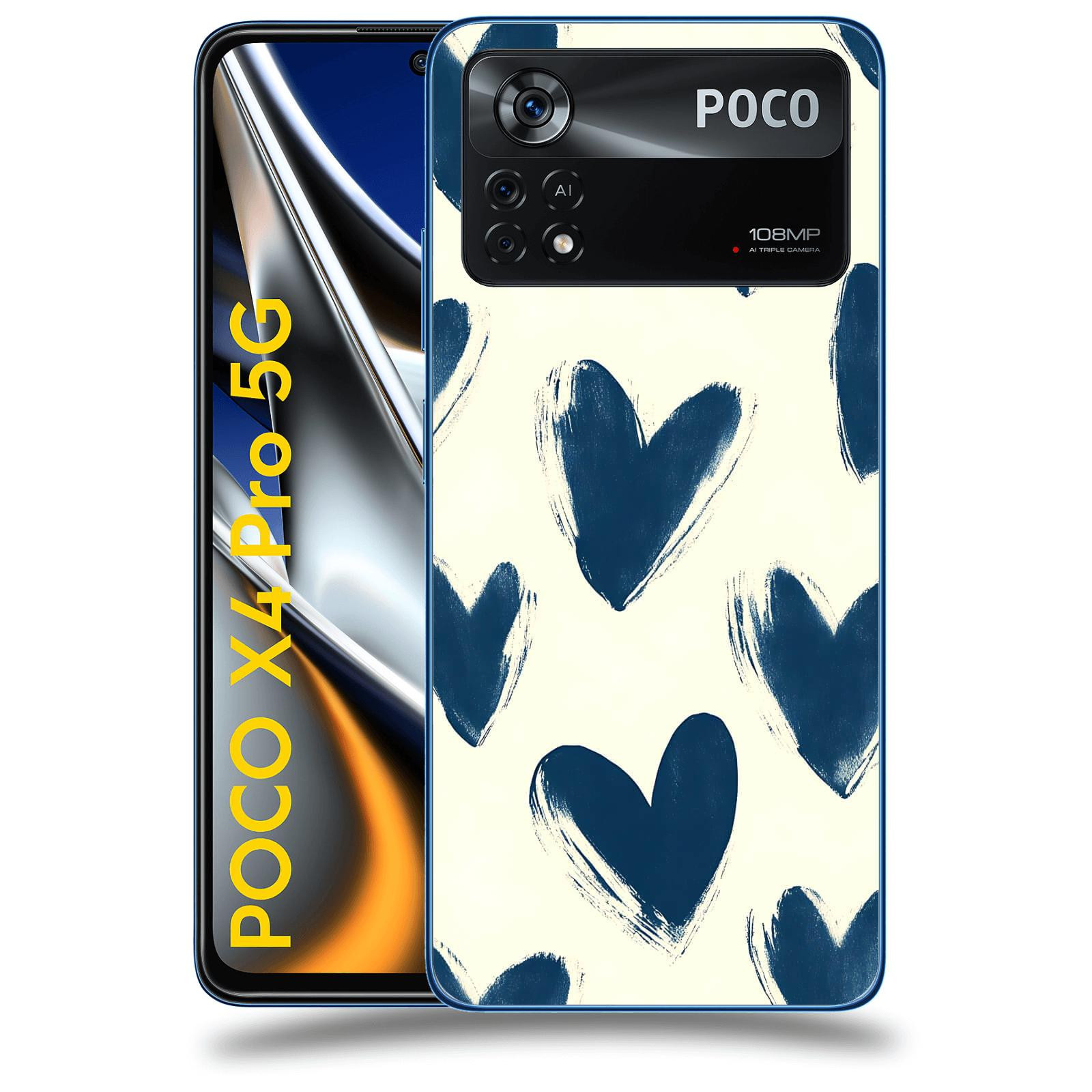 ACOVER Kryt na mobil Xiaomi Poco X4 Pro 5G - Blue hearts