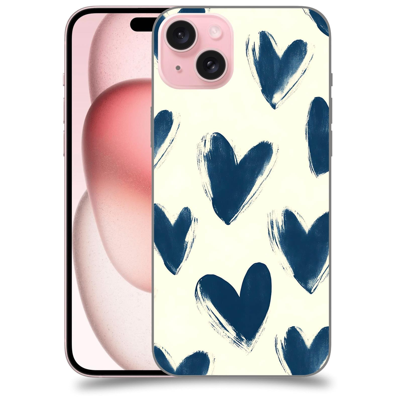 ACOVER Kryt na mobil Apple iPhone 15 plus - Blue hearts