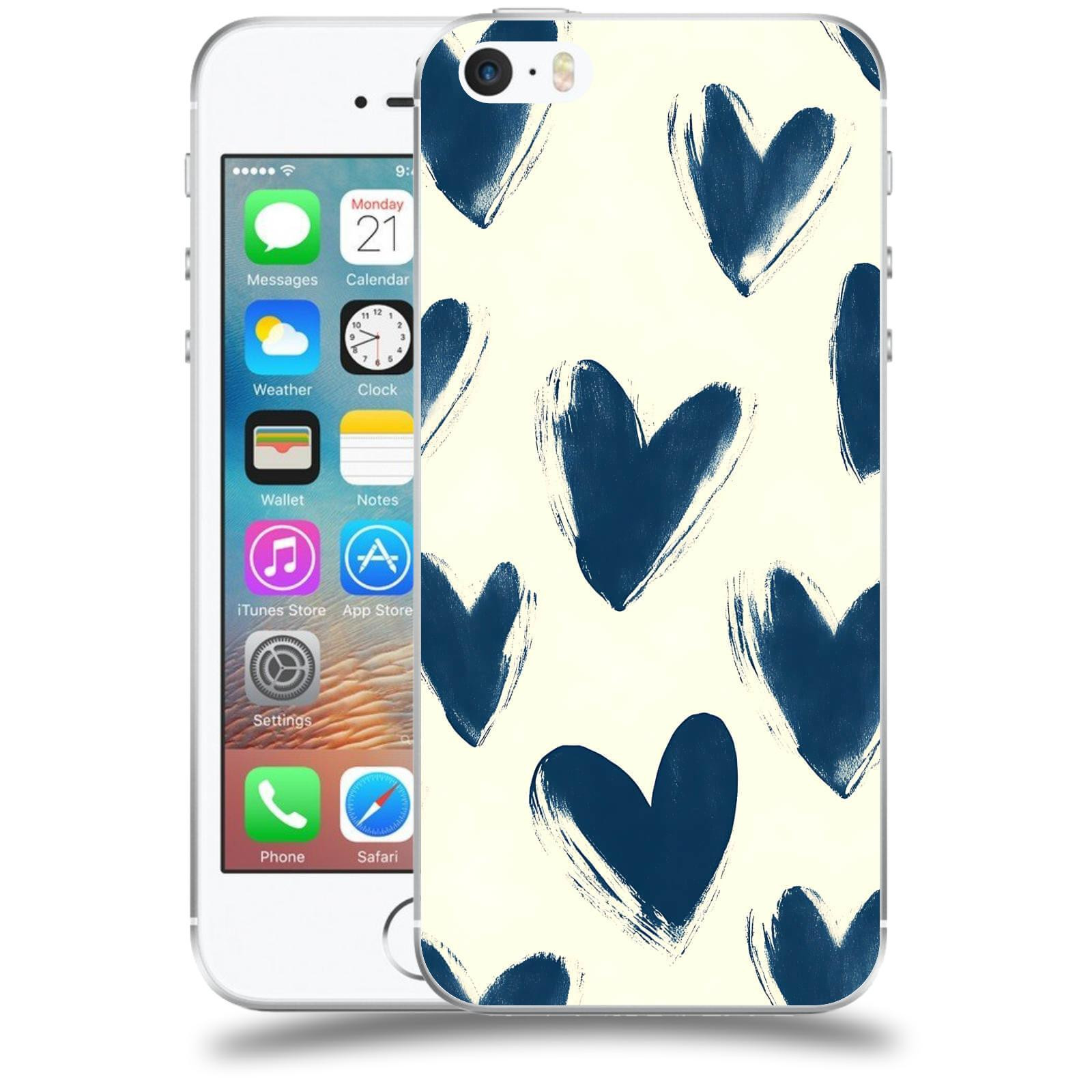 ACOVER Kryt na mobil Apple iPhone 5/5S/SE - Blue hearts