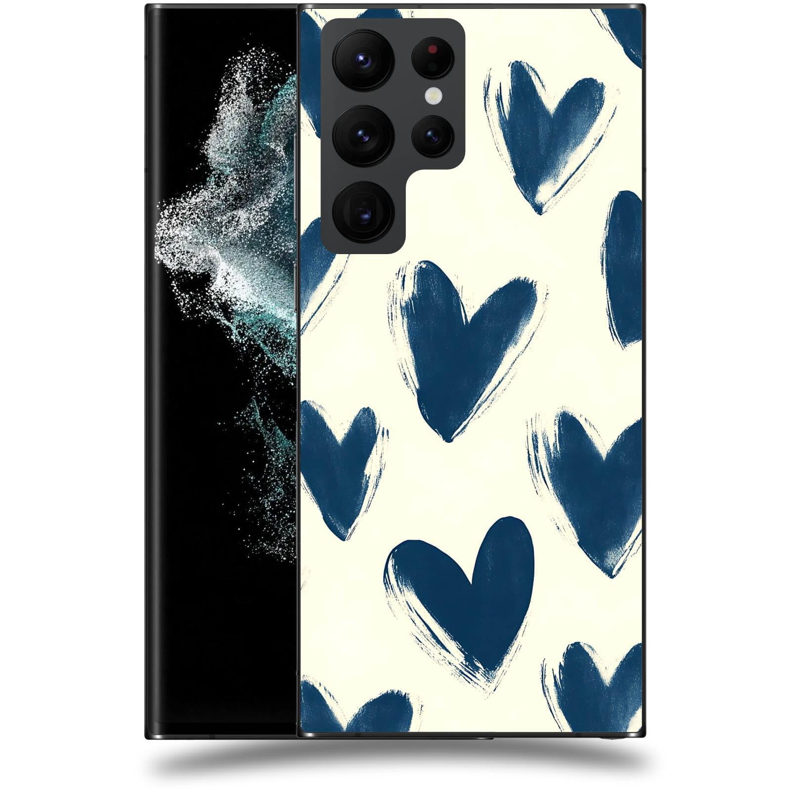 ACOVER Kryt na mobil Samsung Galaxy S22 Ultra 5G - Blue hearts