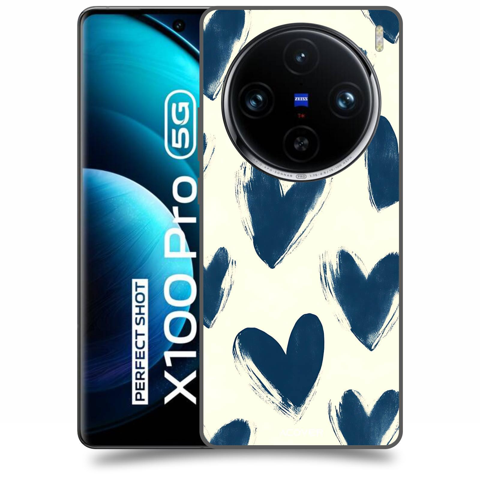 ACOVER Kryt na mobil Vivo X100 Pro - Blue hearts