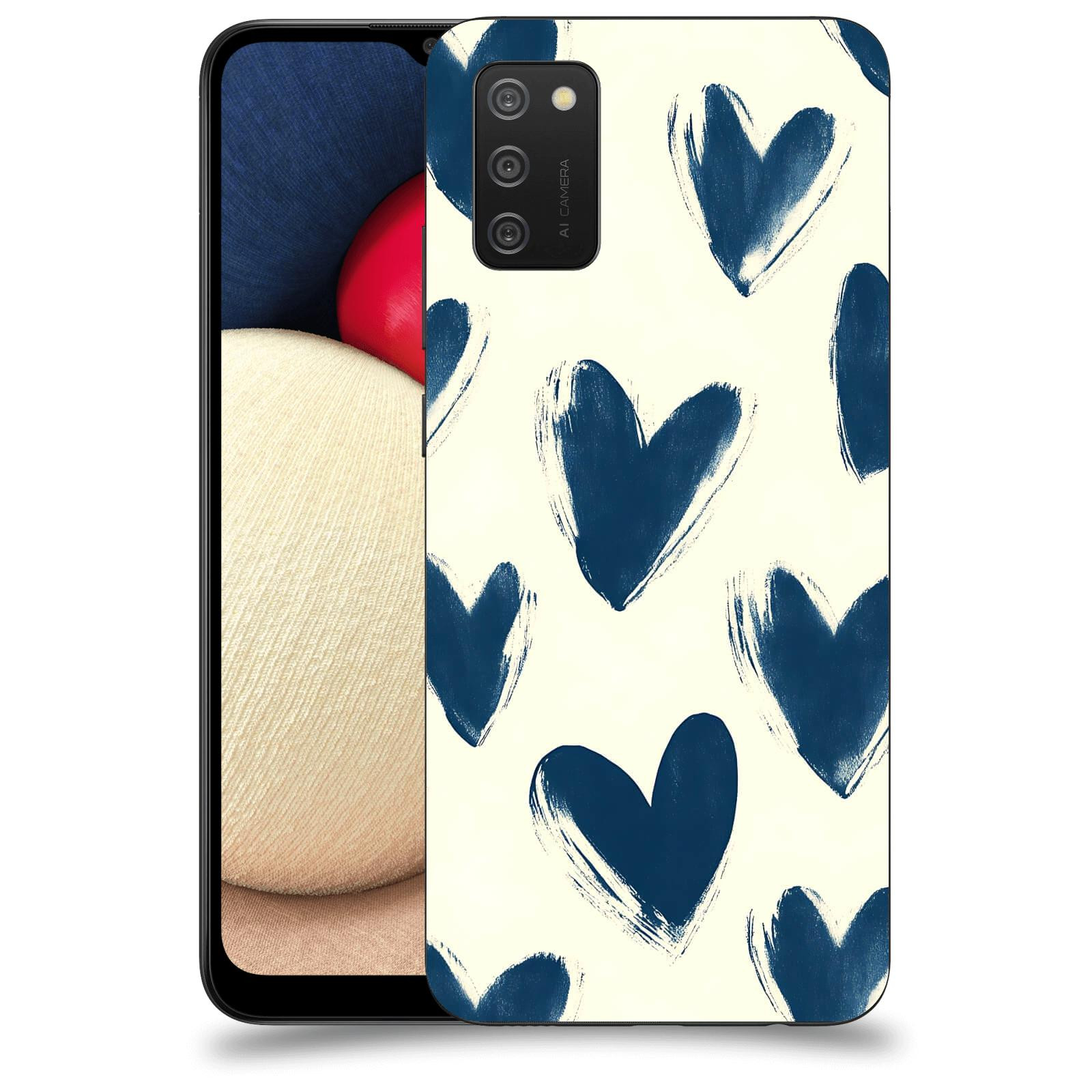 ACOVER Kryt na mobil Samsung Galaxy A02s A025G - Blue hearts