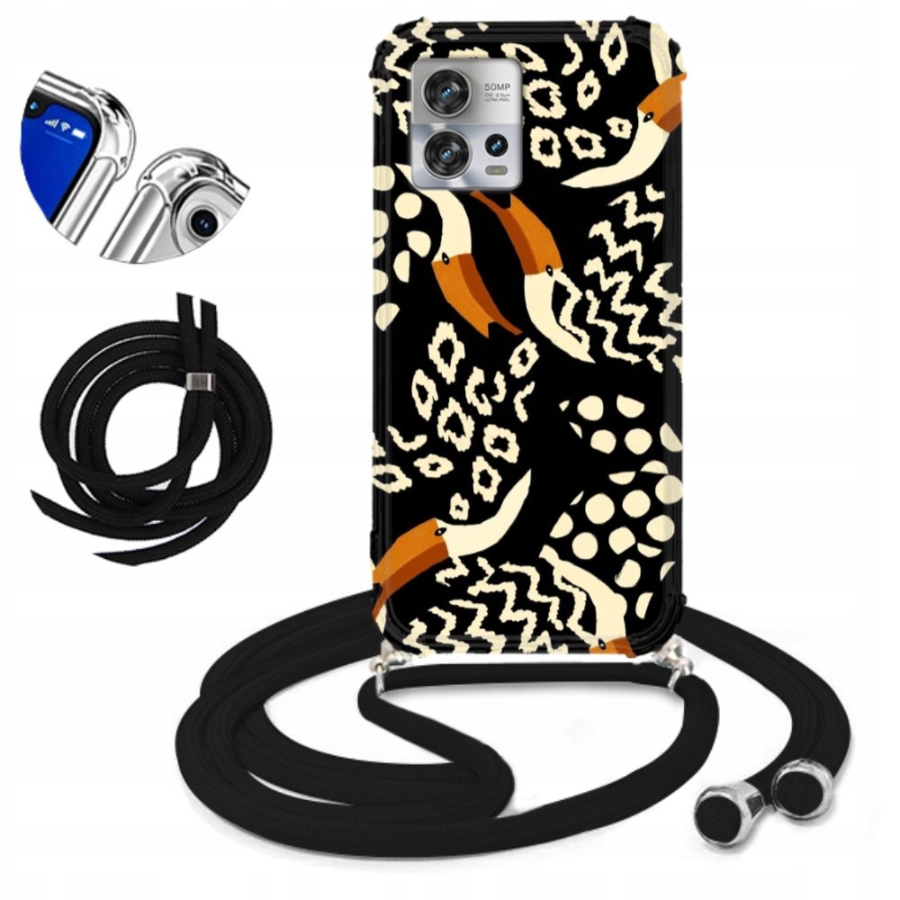 Pouzdro Crossbody Šňůrka Černá Pro Motorola Edge S30 Pro Ženské Sladké Wzo