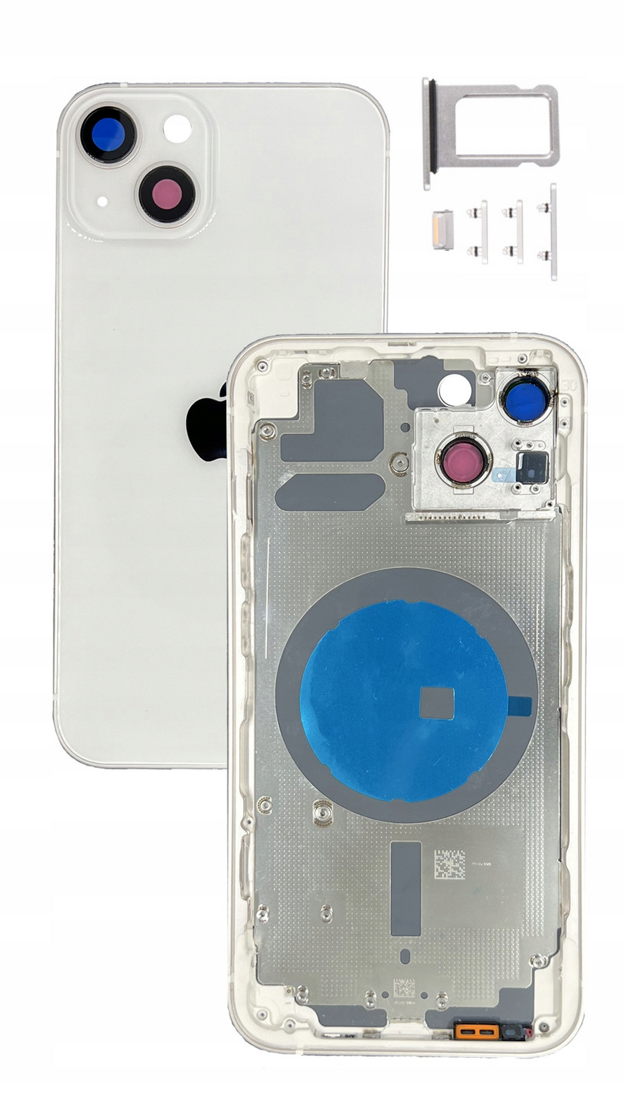 Kompletní pouzdro Bílé pro Apple Phone 13, tělo, rámeček, zadní panel s rámečkem