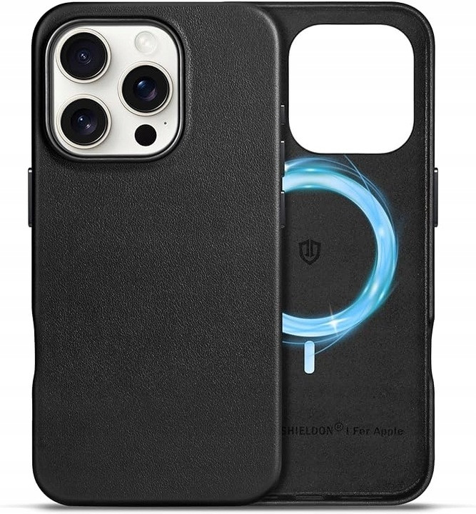 Kožené pouzdro magnetické zadní kryt pro iPhone 16 Pro 6,3