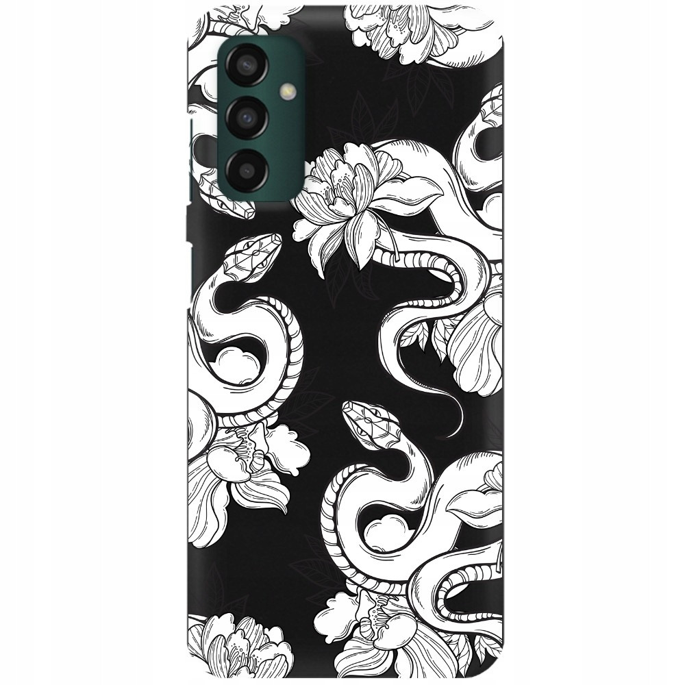 Pouzdro Pro Samsung M13 4G Matné Černé Ornament Animal Rostlinné Tribal Vzory
