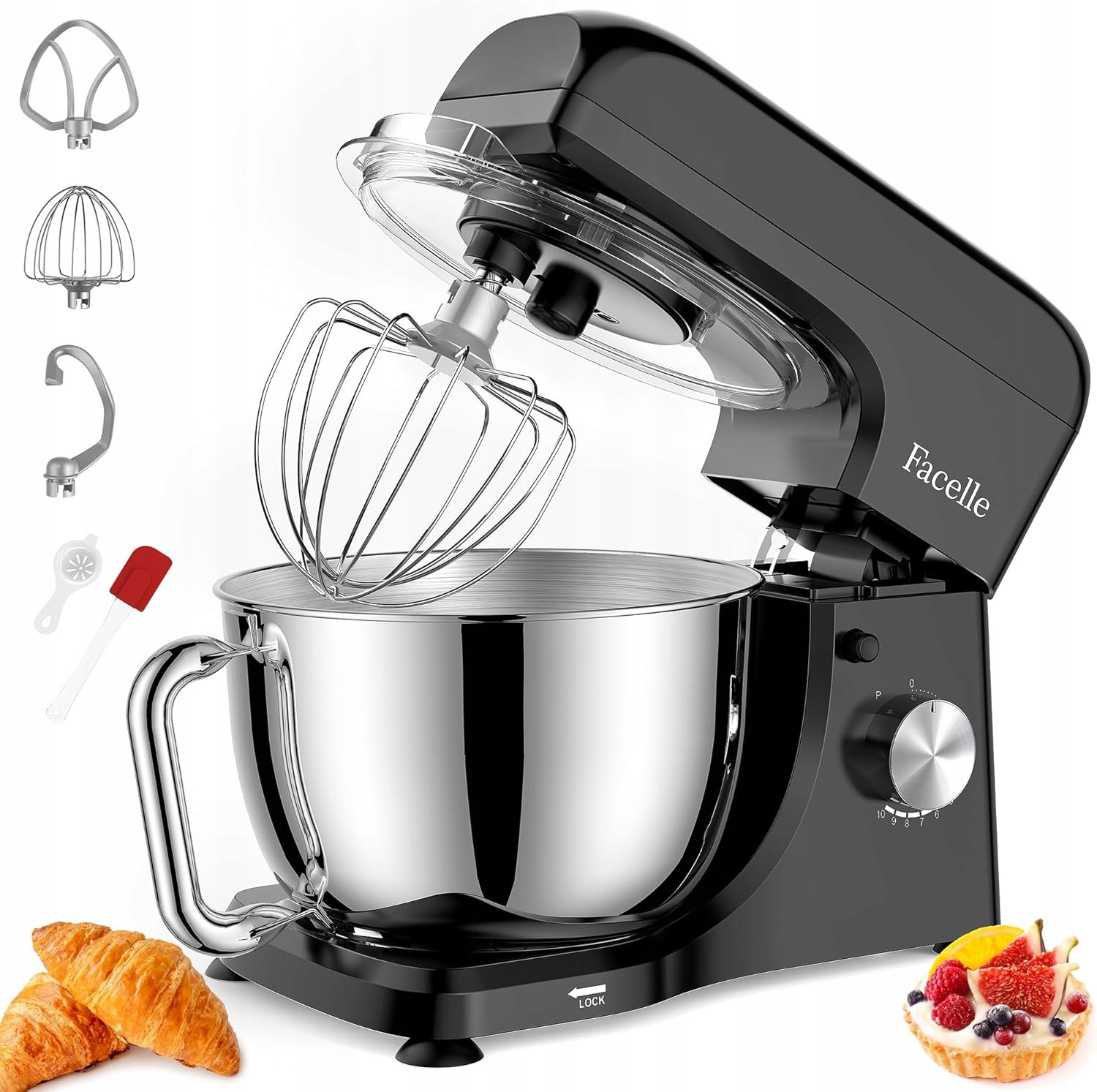 Kuchyňský Robot 1300W 10xRYCHLOST S Pulzní Funkcí 5,5L Facelle SM-1521X