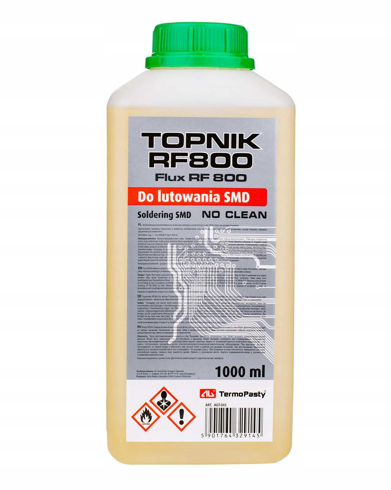 Tavidlo Rf 800 Pro Pájení Smd 1000 ML Litr Ag Bez Mytí