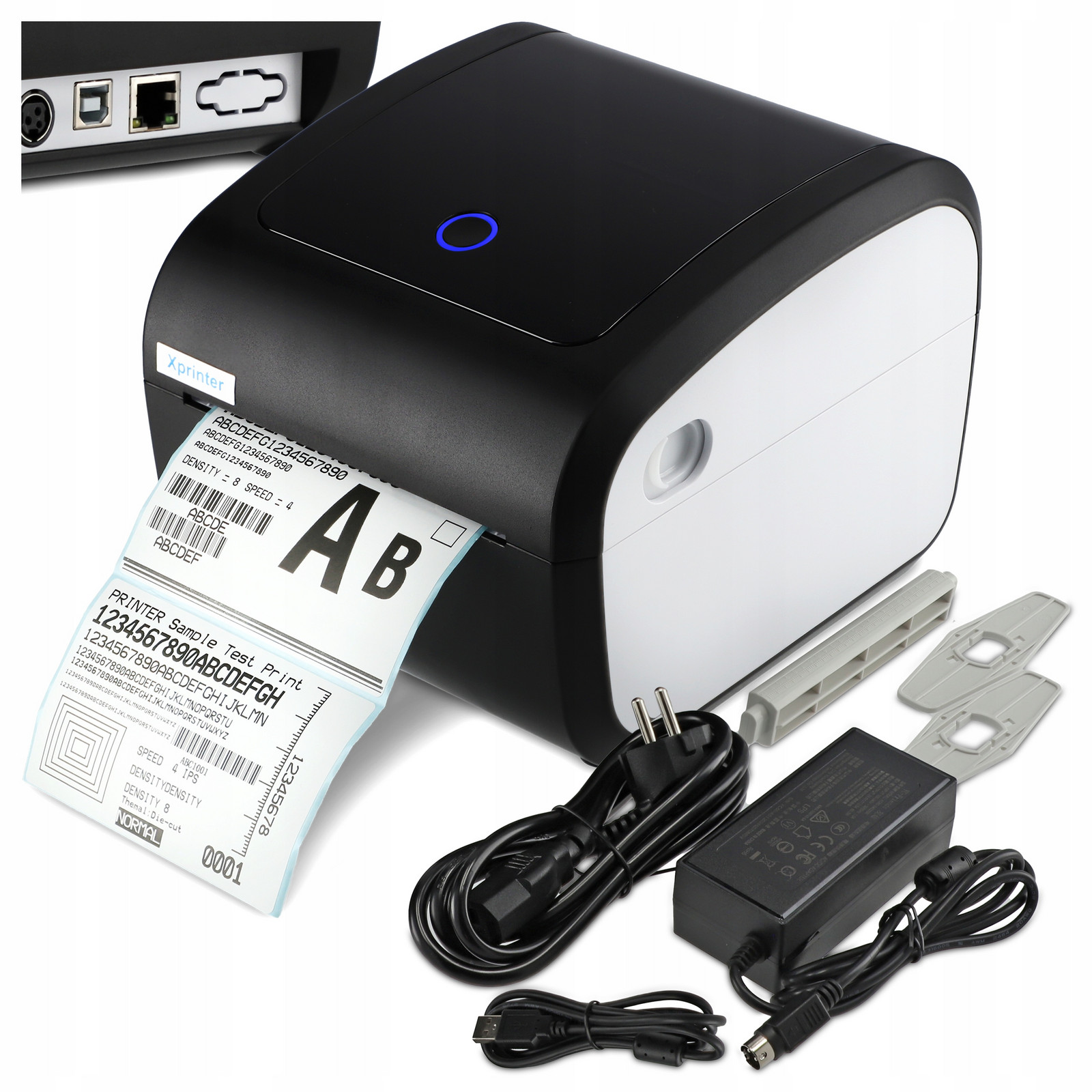 Tiskárna kurýrních štítků Tepelná Xprinter XP-423B Usb Lan Dhl Dpd