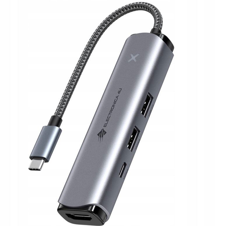 Hub rozbočovač Usb dokovací stanice 5v1 Usb A Usb C 10Gb/s 100W Hdmi