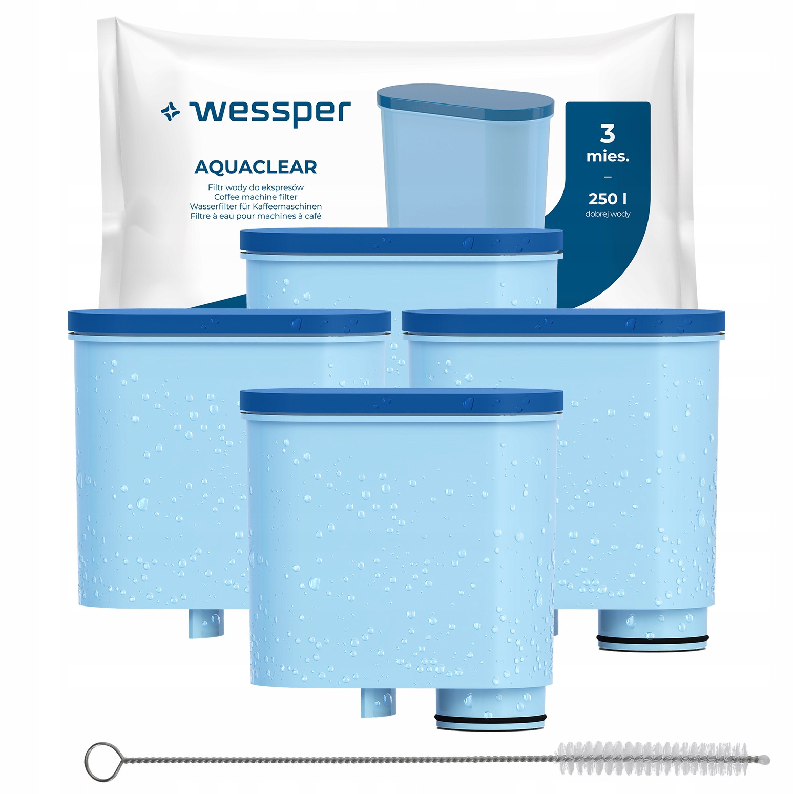 4x Wessper filtr pro kávovar Saeco Philips LatteGo 5400 3200 2200 vytěrák