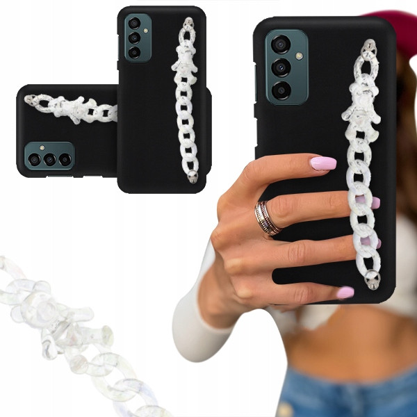 Pouzdro Blink Černá Mat pro Samsung M13 4G Bílý medvídek