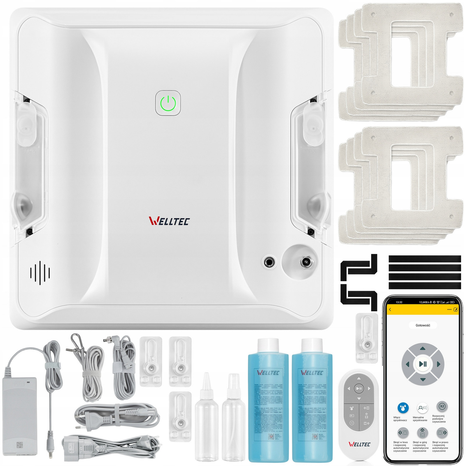 Welltec RX4 Pro Robotický Čistič Oken 4000Pa WiFi Příslušenství