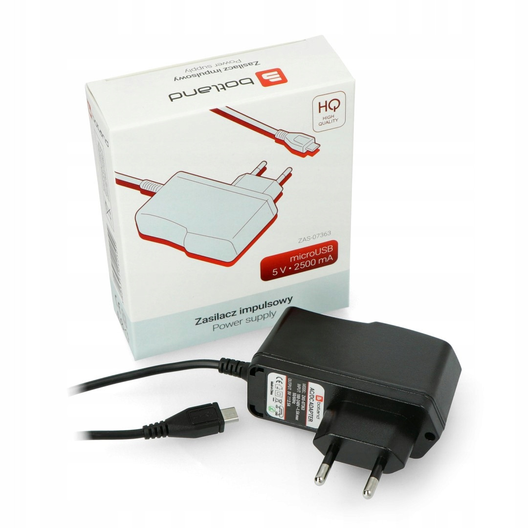 Napájecí zdroj Botland ZAS-07363 5 V 2,5 A pro Raspberry Pi Set