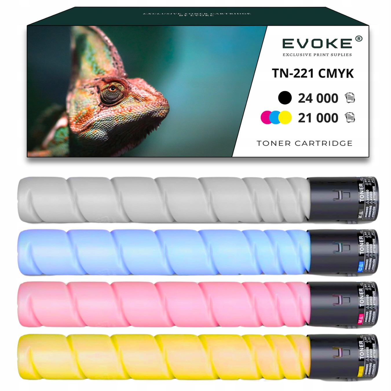 4x toner do tiskárny Konica Minolta TN221 Sada Cmyk TN-221