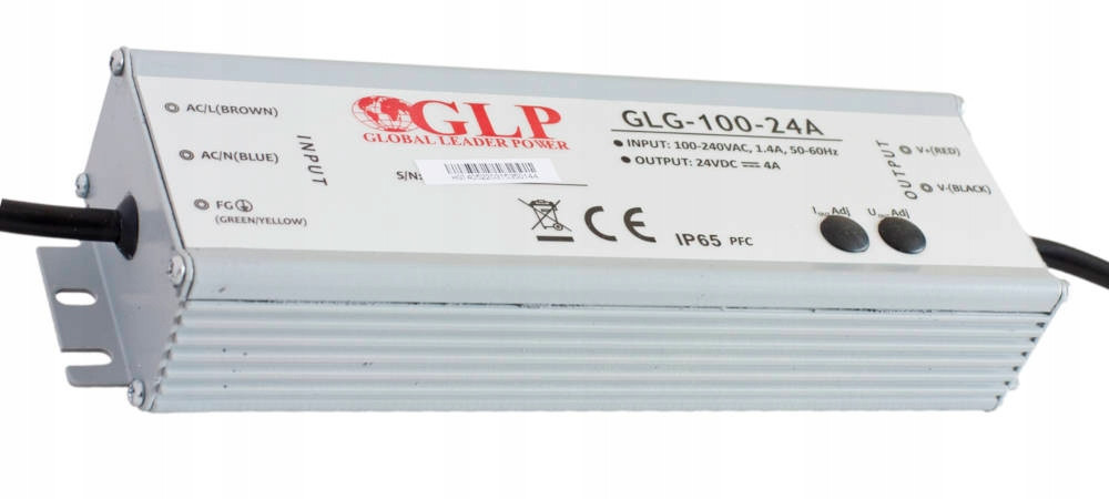 Spínaný zdroj Pfc 100W, IP65, 24V/4A GLG-100-24A