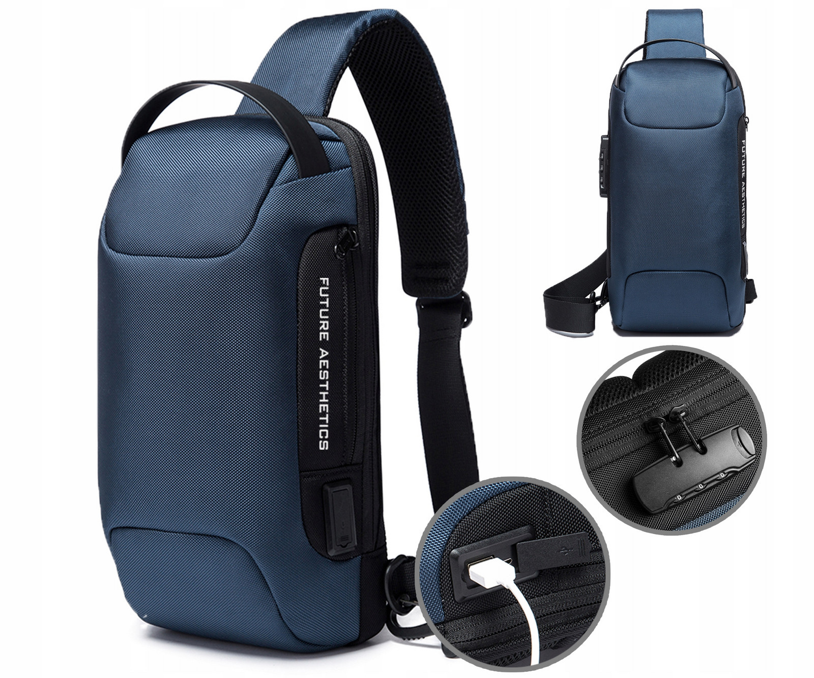 Proti krádeži Batoh městský Bange na Jedno Usb Tsa rameno Městský Casual