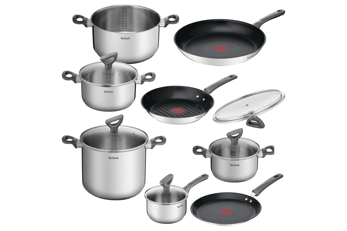 Akční set nádobí a pánví Tefal Daily Cook rendlík, 4x hrnec, klasická, grilovací a palačinková