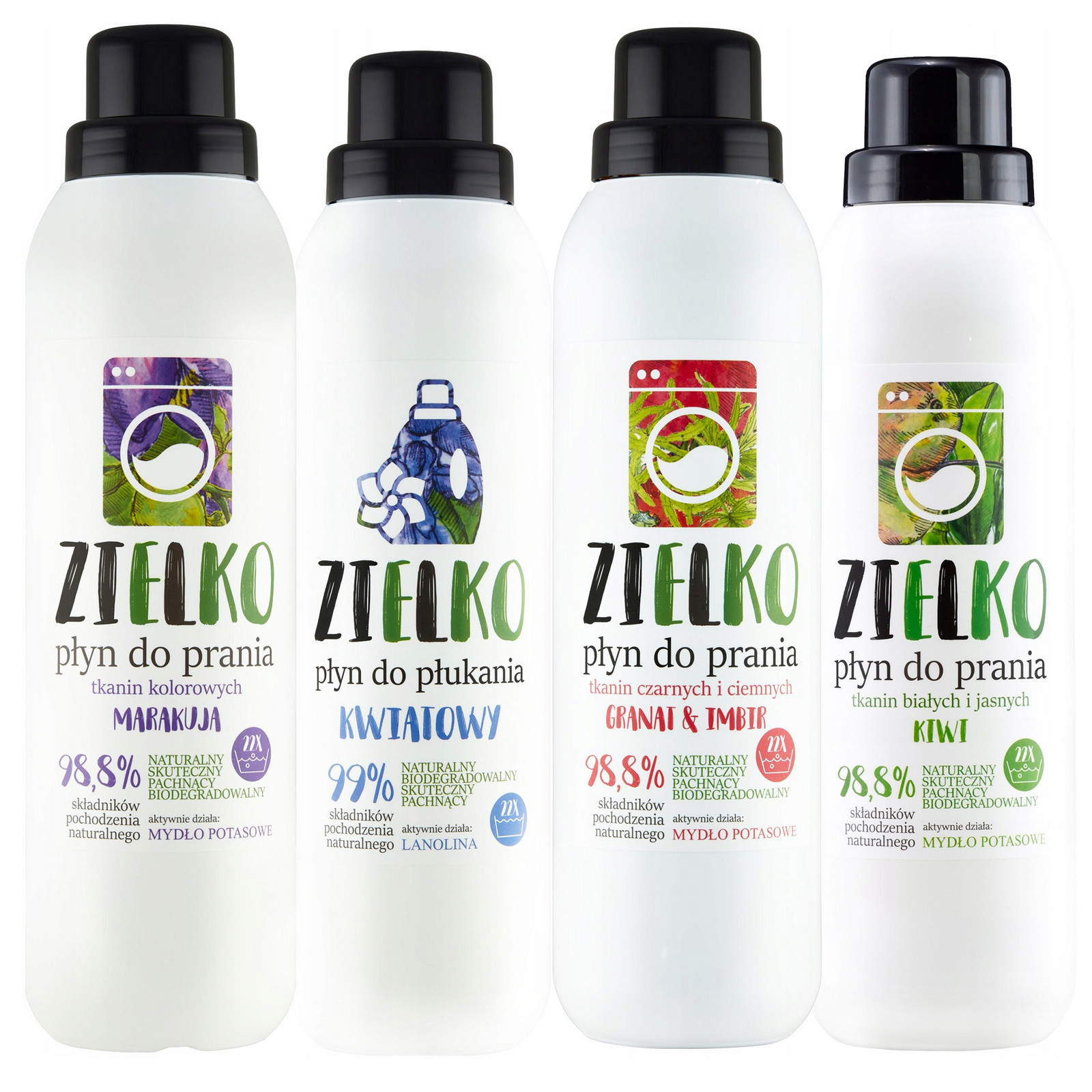 Sada tekutá aviváž 1 l 3 x Tekutina na praní tkanin 1 l, Zielko, Přírodní