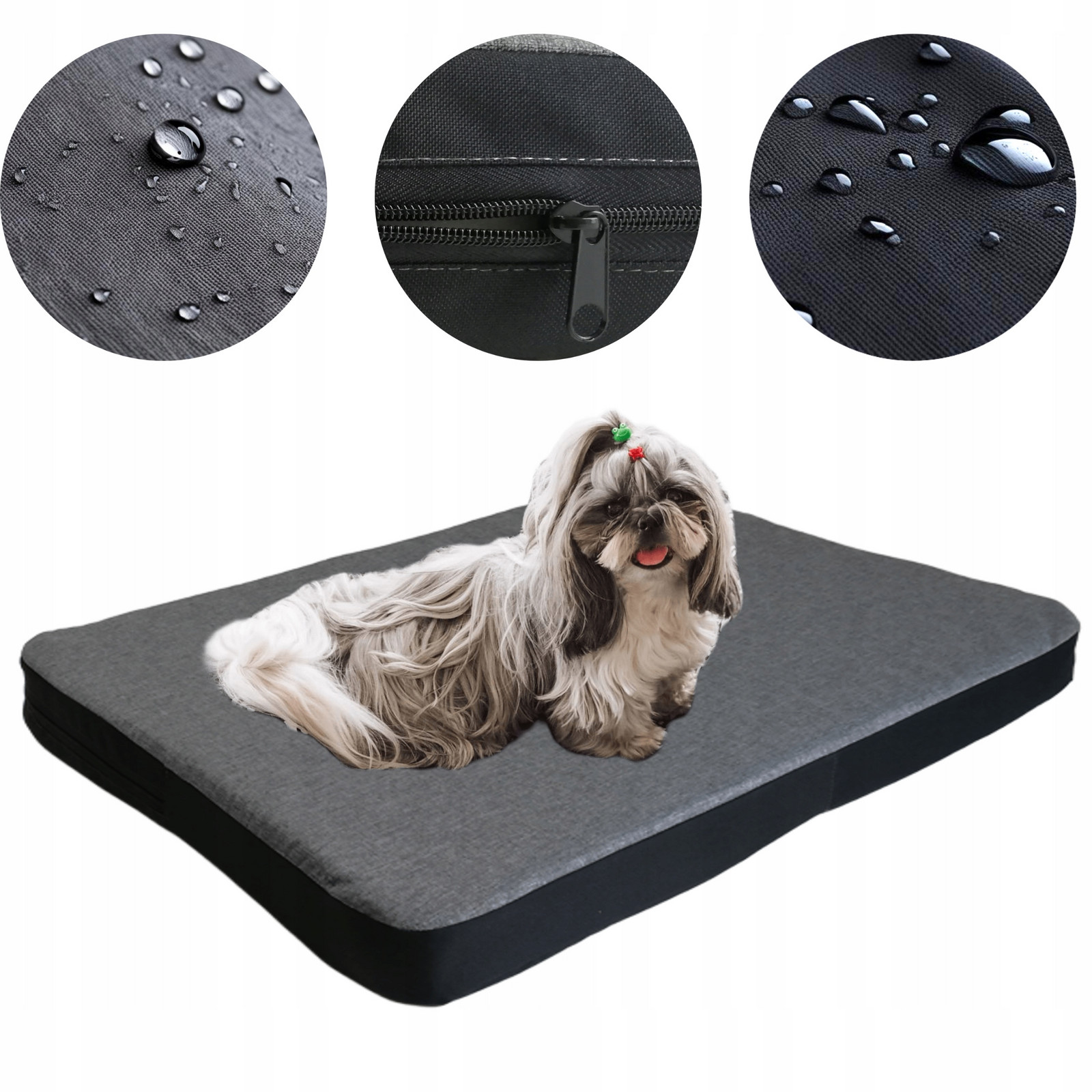 Pelíšek pro psa matrace Rozepínací šedý len 2-STRANNÁ kotec L 90/60/7