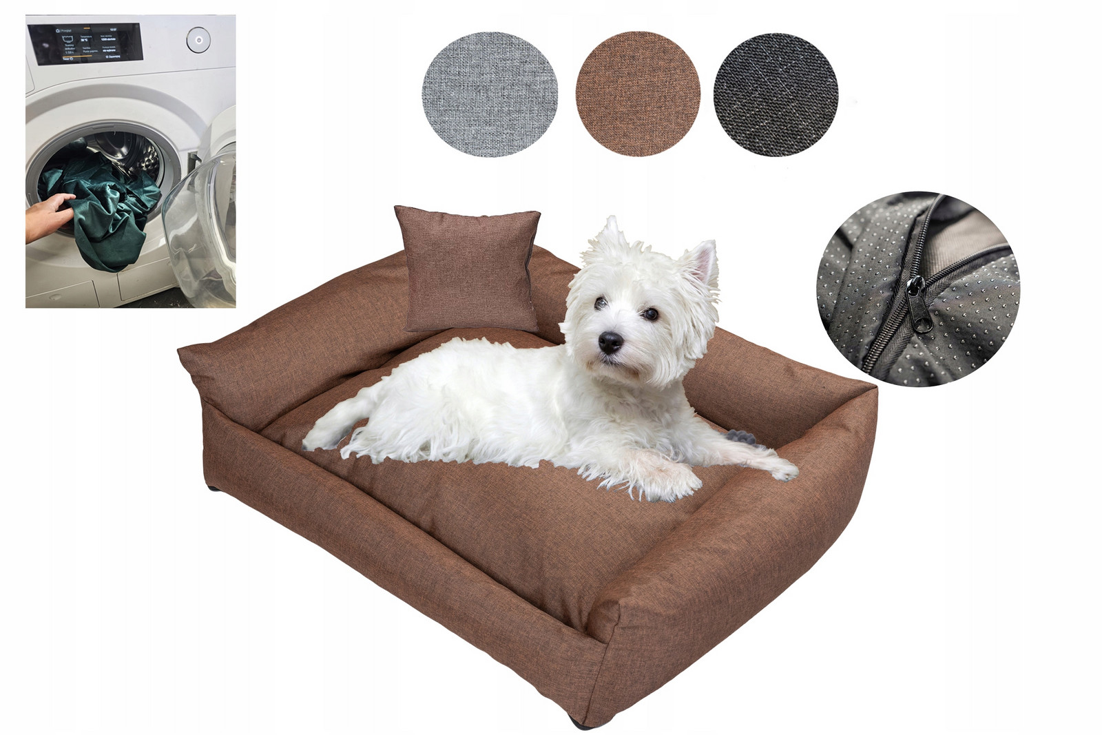 pelíšek pro psa gauč potah 75x65 Rozebíratelné Odnímatelný potah