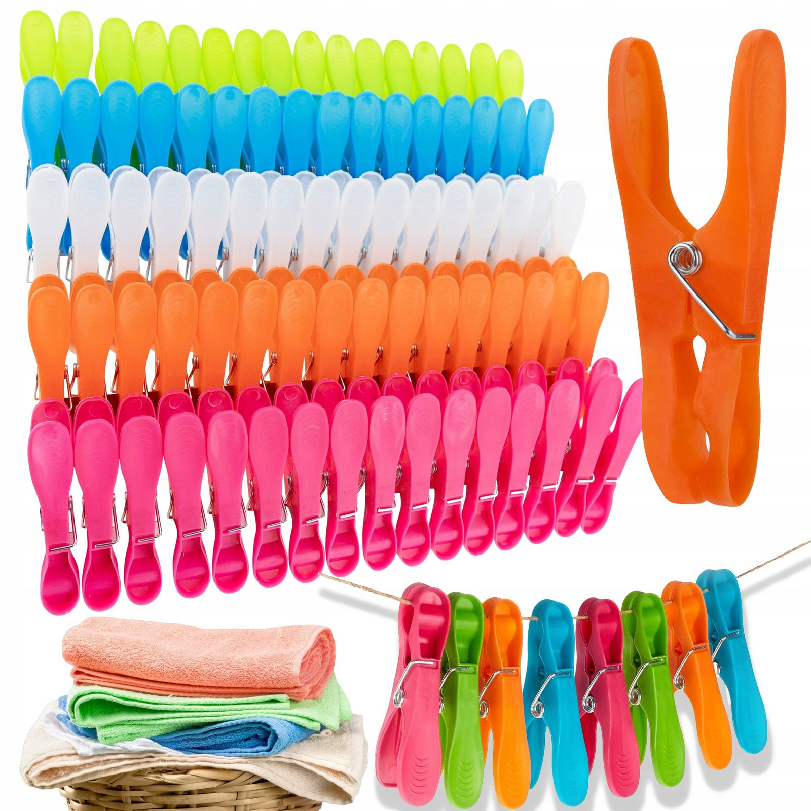 80x Sponka Sponky Na Praní Prádla Na Prádlo Kolíčky 80KS