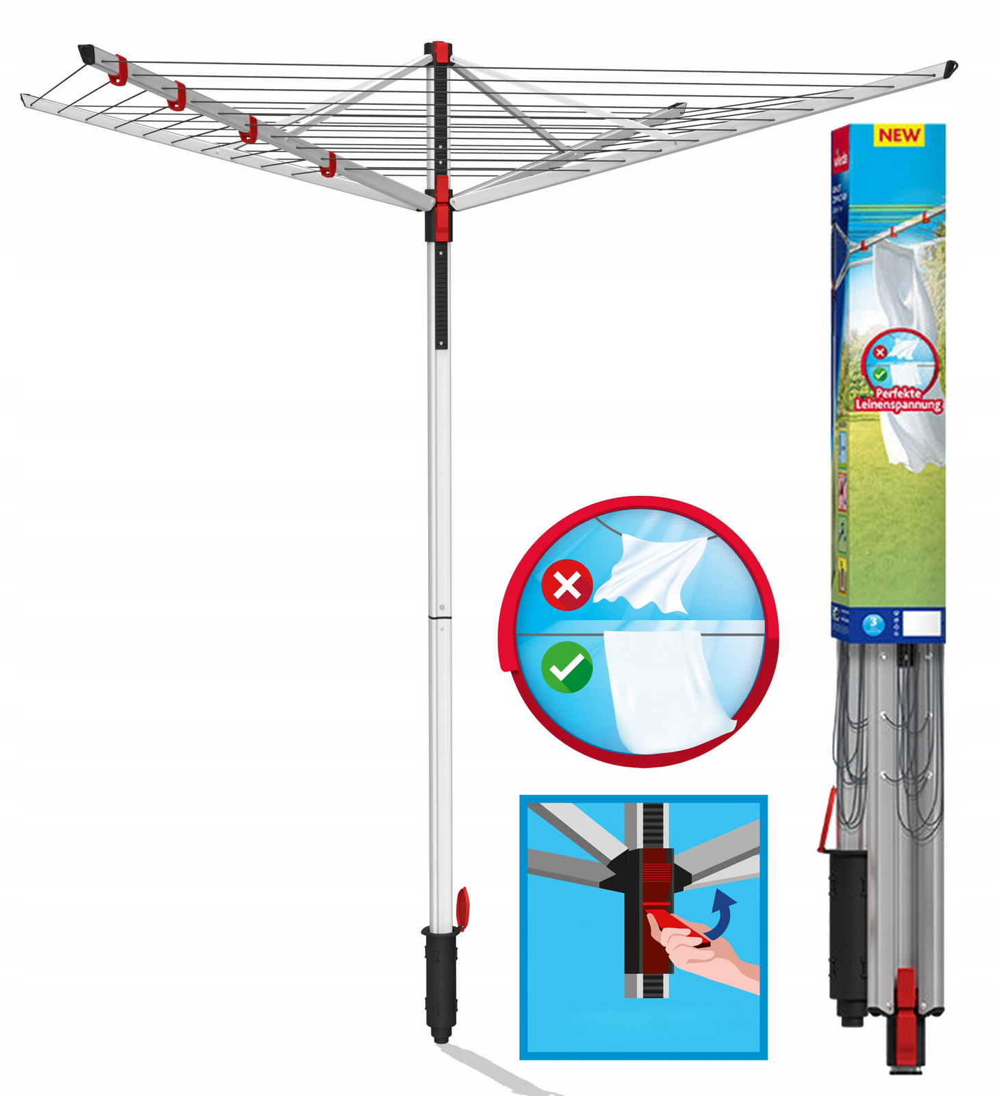 Sušák na prádlo Vileda Sun Lift Compact 40 Zahrada Oblečení Prádlo Silné