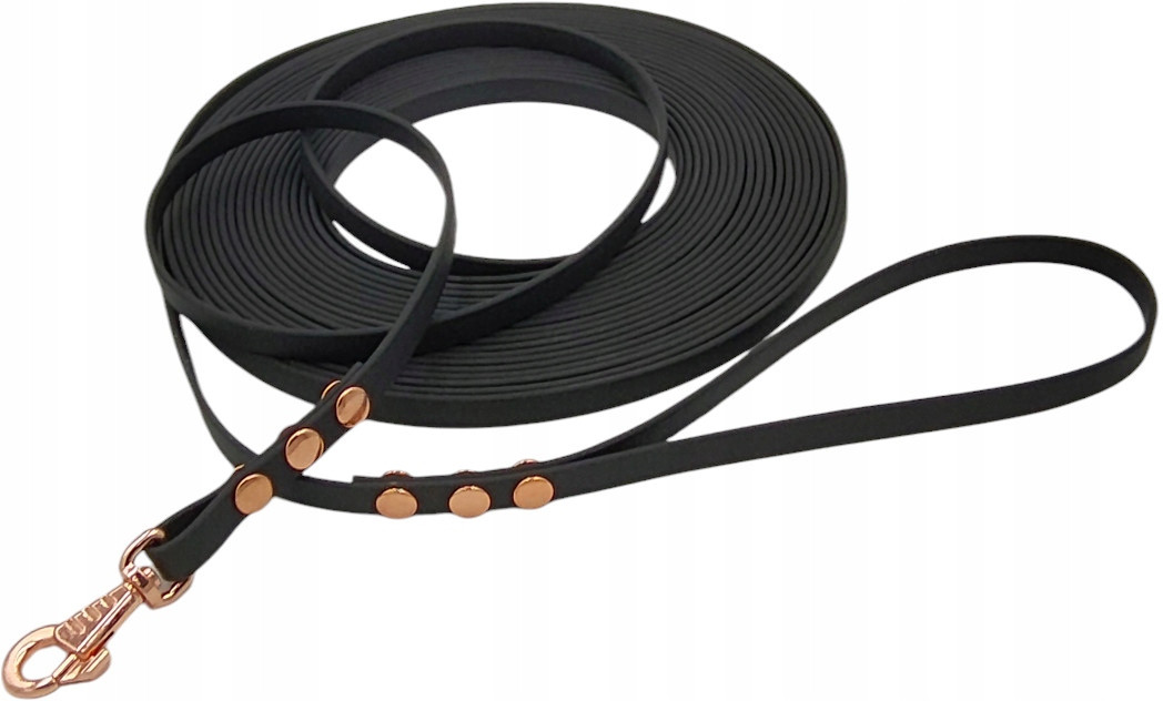 Vodítko Tréninková Pro Psa Voděodolná Biothane 1 cm 900 cm 9 m Černá