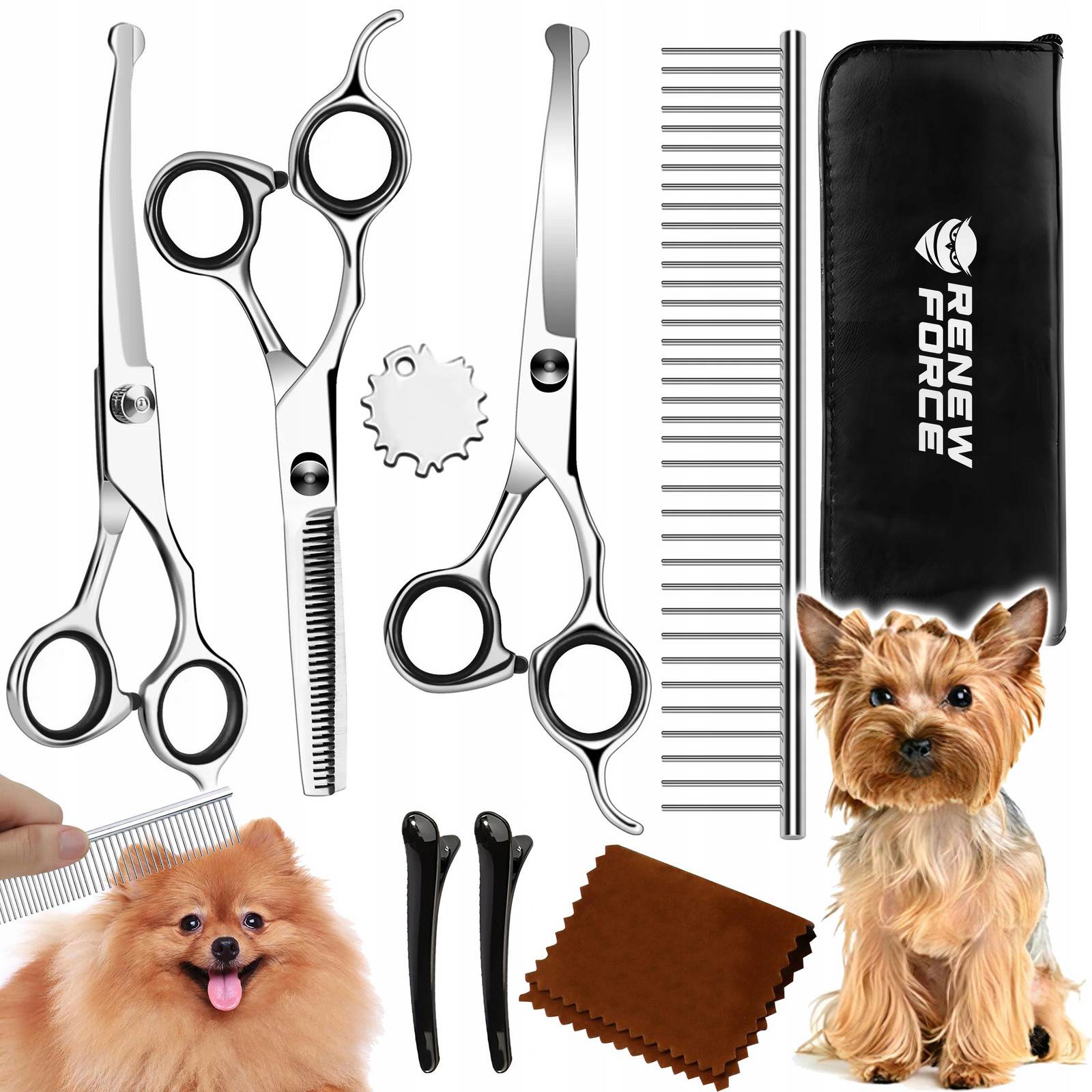 Profesionální nůžky na stříhání psů a koček Pouzdro Hřeben Sada Pouzdro