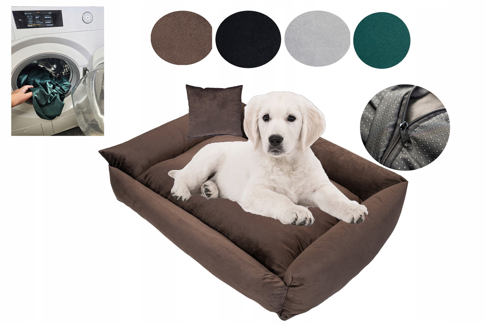 pelíšek pro psa gauč potah 95x75 Velvet Odnímatelný potah