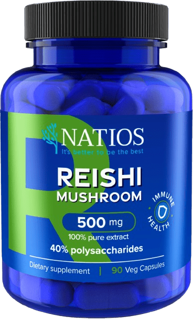 NATIOS Reishi Extract, 500 mg, 40% polysaccharides, 90 kapslí