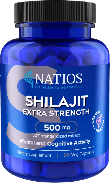 NATIOS Shilajit Extract, 500 mg, Extra Strength 90 kapslí